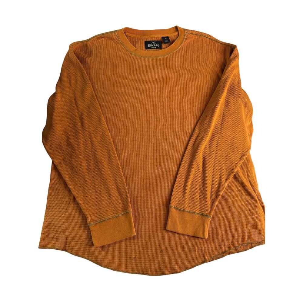RedHead Thermal Waffle Knit Shirt Mens 2XL Rust Orange Long Sleeve Outdoors